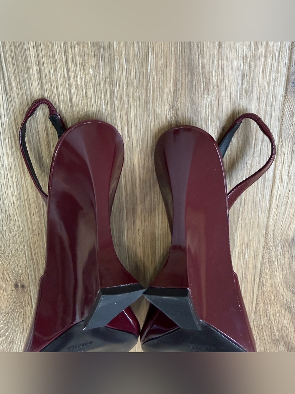 SCHUTZ Siena Rubi Wine Patent Slingback Wedge Pumps Size 9 - Picture 8 of 9